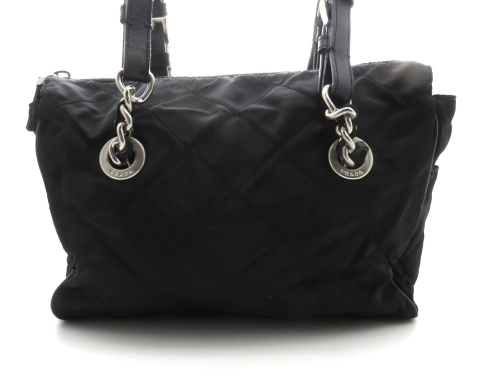 Prada quilted shoulder bag black